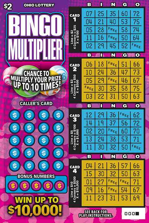 Bingo Multiplier scratchcard - game number #883 - front