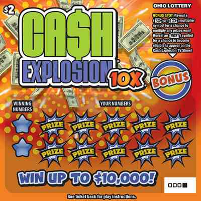 Cash Explosion 10X scratchcard - game number #1068 - front