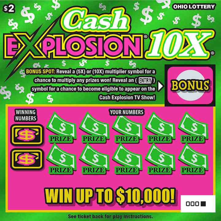 Cash Explosion 10X scratchcard - game number #781 - front