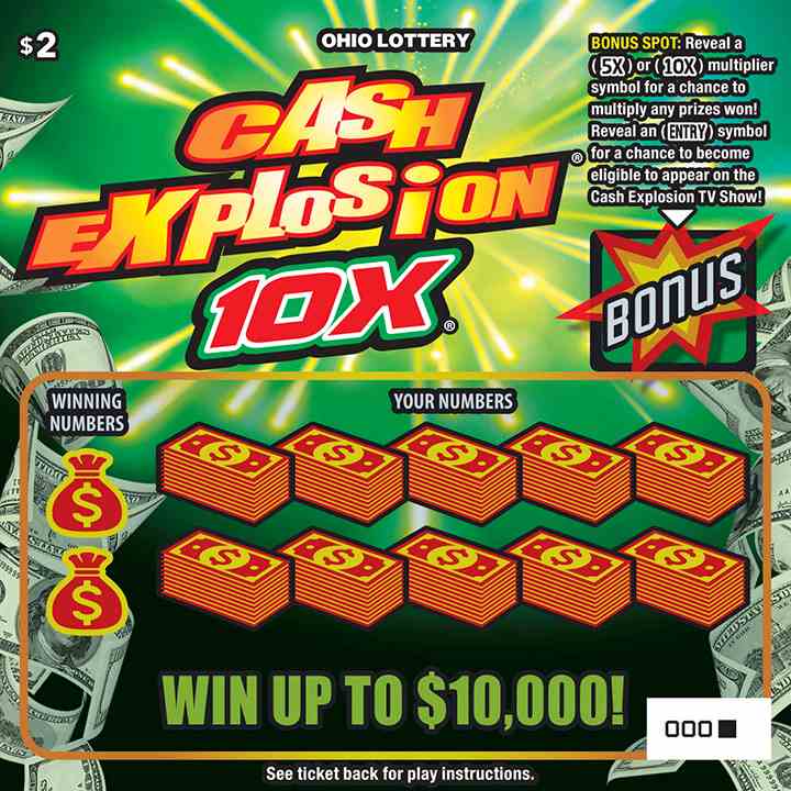 Cash Explosion 10X scratchcard - game number #890 - front