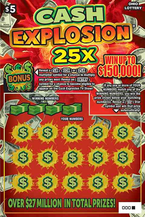 Cash Explosion 25X scratchcard - game number #1093 - front