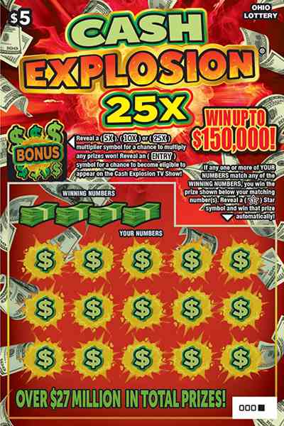 Cash Explosion 25X scratchcard - game number #1093 - front