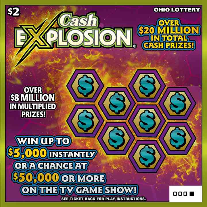 Cash Explosion scratchcard - game number #734 - front