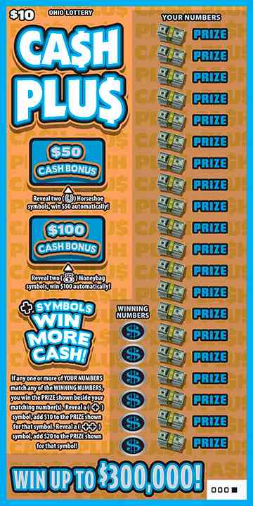 Cash Plus scratchcard - game number #1007 - front