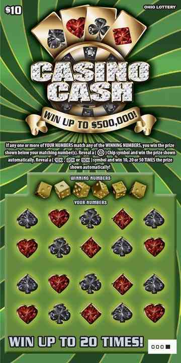 Casino Cash scratchcard - game number #1101 - front