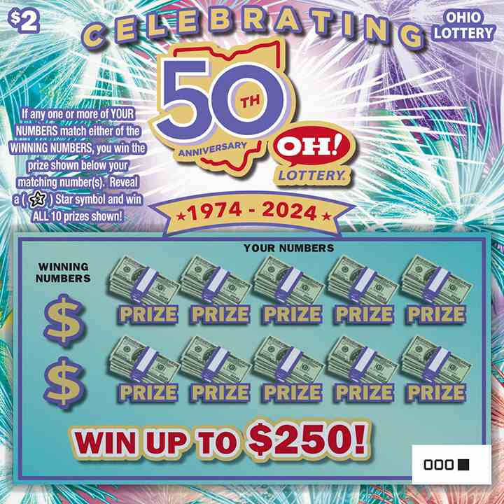 Celebrating 50 Years scratchcard - game number #860 - front