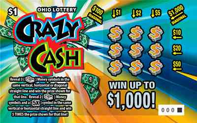 Crazy Cash scratchcard - game number #1134 - front
