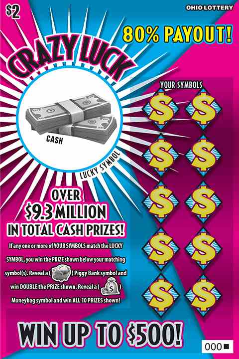 Crazy Luck scratchcard - game number #824 - front