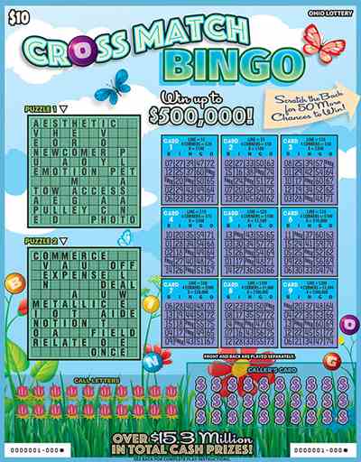 Cross Match Bingo scratchcard - game number #1078 - front