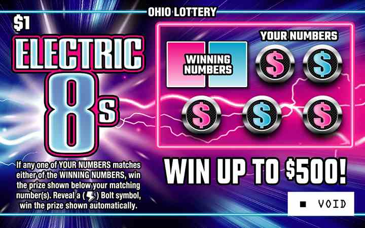 Electric 8S scratchcard - game number #1076 - front