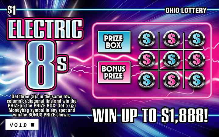 Electric 8s scratchcard - game number #788 - front