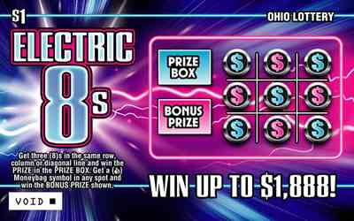 Electric 8s scratchcard - game number #788 - front