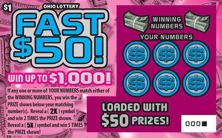 Fast $50s scratchcard - game number #796 - front