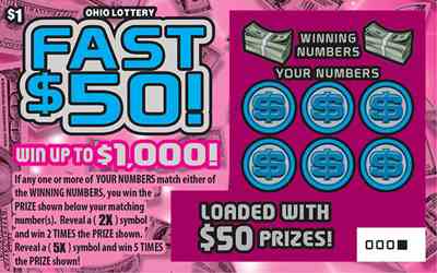 Fast $50s scratchcard - game number #796 - front