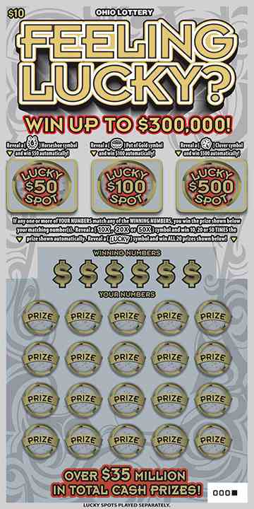 Feeling Lucky scratchcard - game number #1017 - front