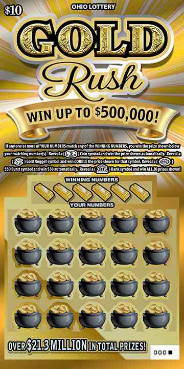 Gold Rush scratchcard - game number #1097 - front