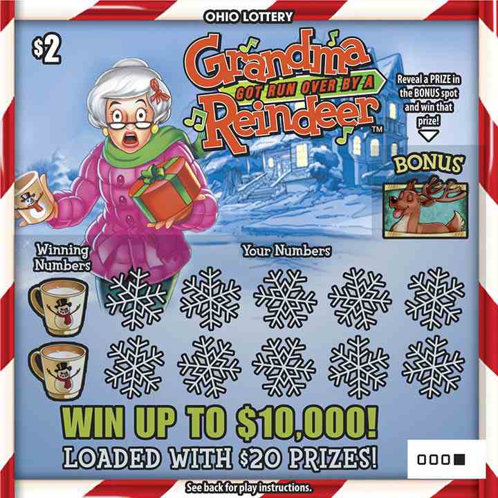 Grandma Got Run Over by a Reindeer scratchcard - game number #818 - front