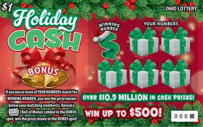 Holiday Cash scratchcard - game number #1106 - front