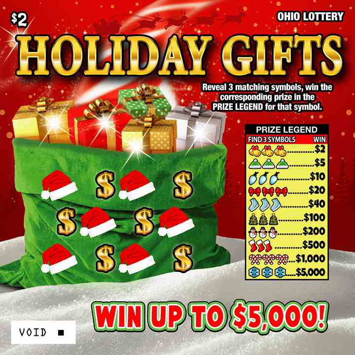 Holiday Gifts scratchcard - game number #1045 - front