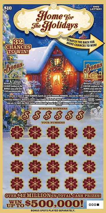 Home for the Holidays scratchcard - game number #879 - front