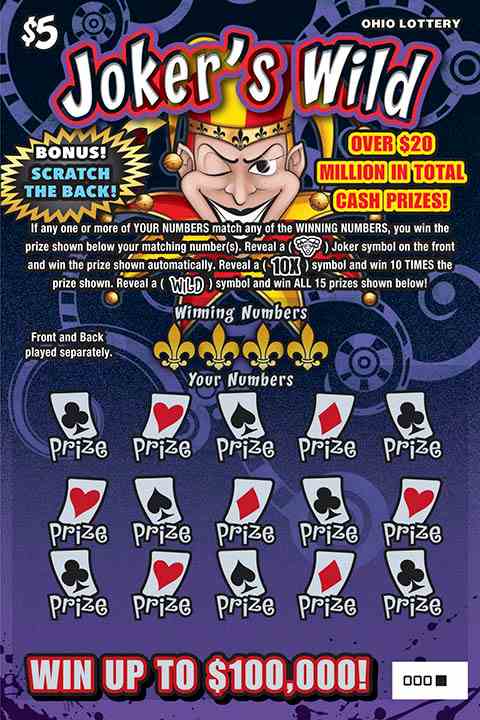 Joker's Wild scratchcard - game number #1030 - front