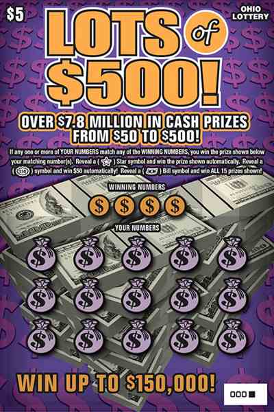 Lots of $500s scratchcard - game number #771 - front