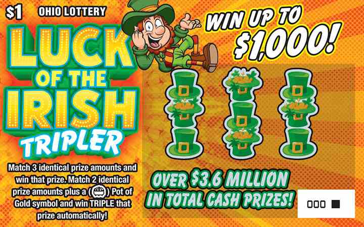 Luck Of The Irish Tripler scratchcard - game number #1063 - front