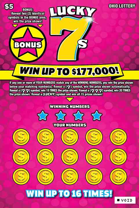 Lucky 7s scratchcard - game number #790 - front