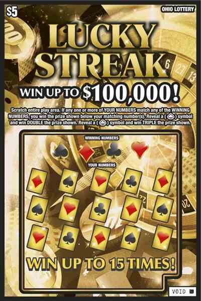 Lucky Streak scratchcard - game number #1099 - front