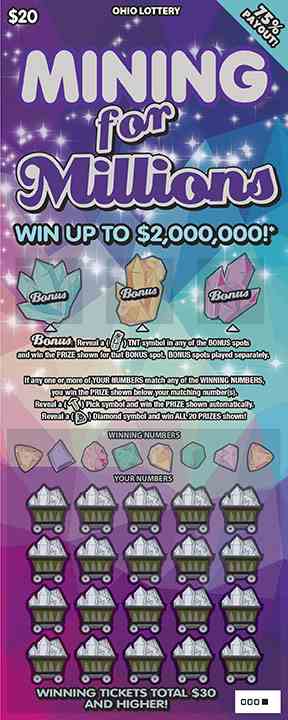 Mining for Millions scratchcard - game number #800 - front