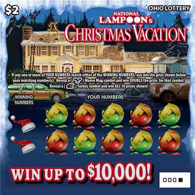 National Lampoon's Christmas scratchcard - game number #1058 - front