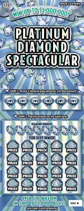 Platinum Diamond Spectacular scratchcard - game number #519 - front