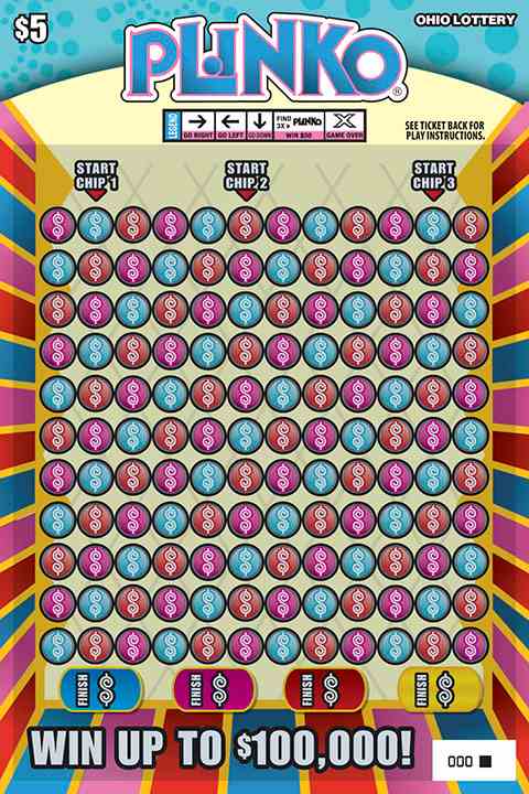 Plinko scratchcard - game number #1035 - front