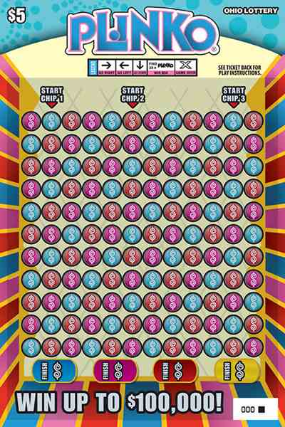 Plinko scratchcard - game number #1035 - front