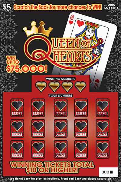 Queen Of Hearts scratchcard - game number #1016 - front