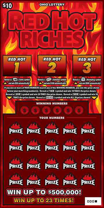 Red Hot Riches scratchcard - game number #799 - front