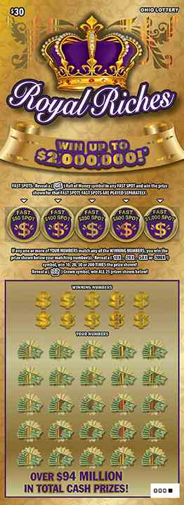 Royal Riches scratchcard - game number #1024 - front
