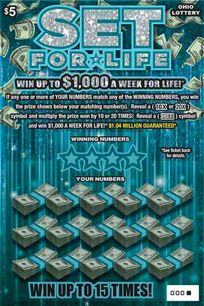 Set For Life scratchcard - game number #1071 - front