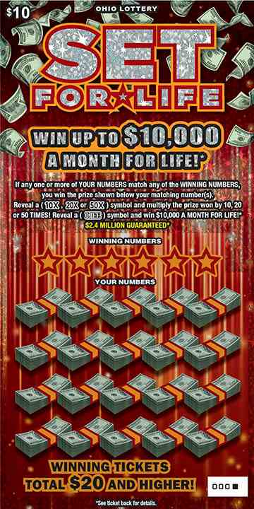 Set For Life scratchcard - game number #1072 - front