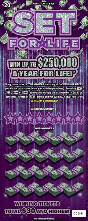 Set For Life scratchcard - game number #1073 - front