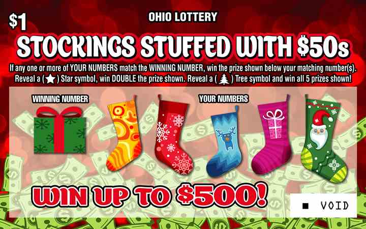 Stockings Stuffed with $50s scratchcard - game number #884 - front