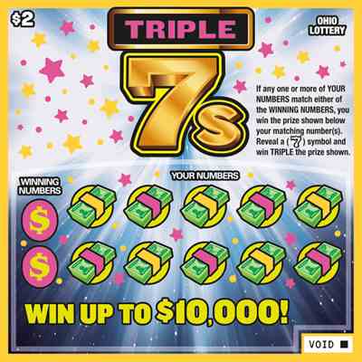 Triple 7S scratchcard - game number #1081 - front