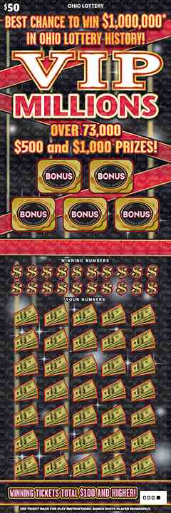 Vip Millions scratchcard - game number #1008 - front