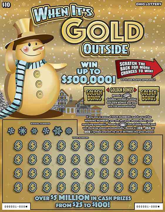 When It's Gold Outside (Gigantix) scratchcard - game number #821 - front