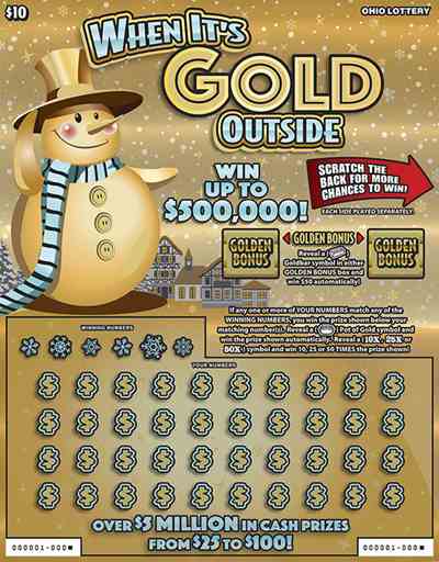 When It's Gold Outside (Gigantix) scratchcard - game number #821 - front
