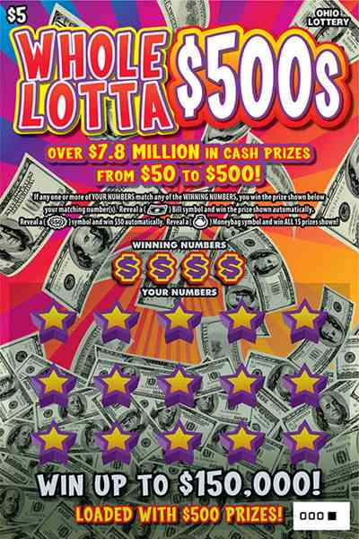 Whole Lotta $500s scratchcard - game number #708 - front