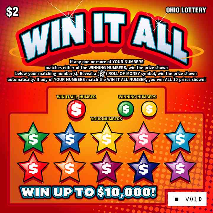Win It All scratchcard - game number #1021 - front