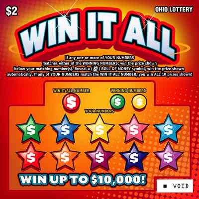 Win It All scratchcard - game number #1021 - front