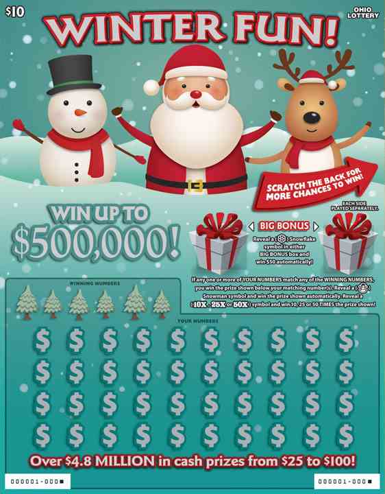 Winter Fun (Gigantix) scratchcard - game number #887 - front