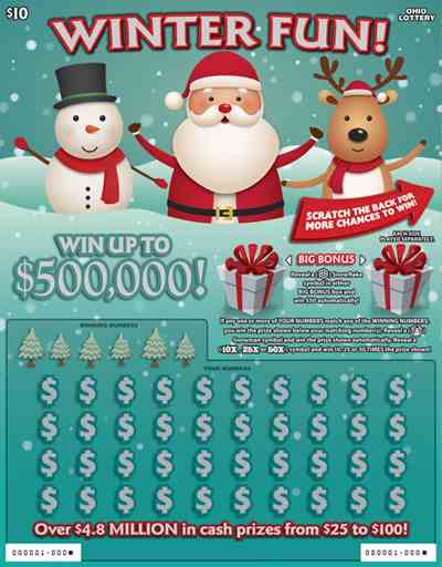 Winter Fun (Gigantix) scratchcard - game number #887 - front